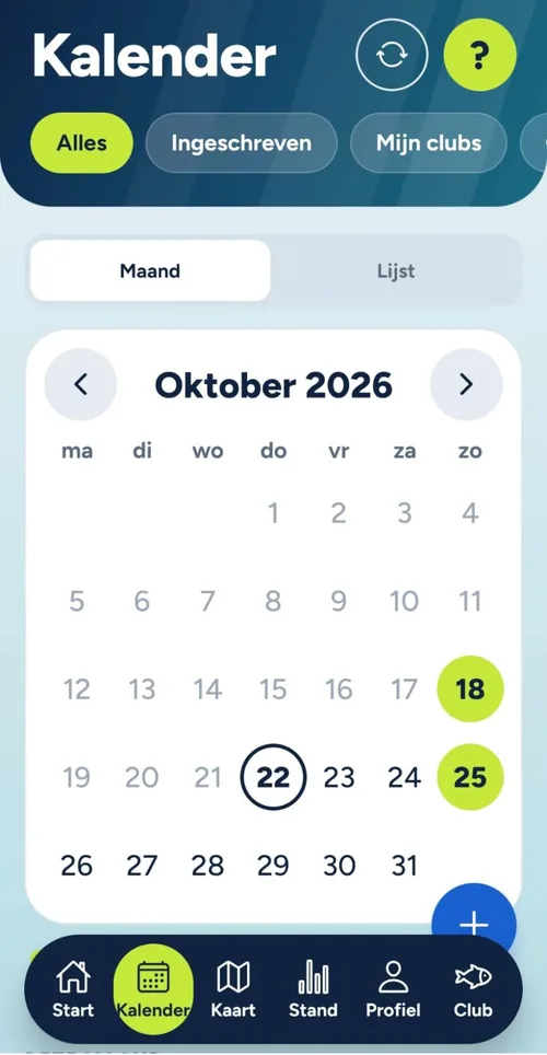 De kalender met alle wedstrijden